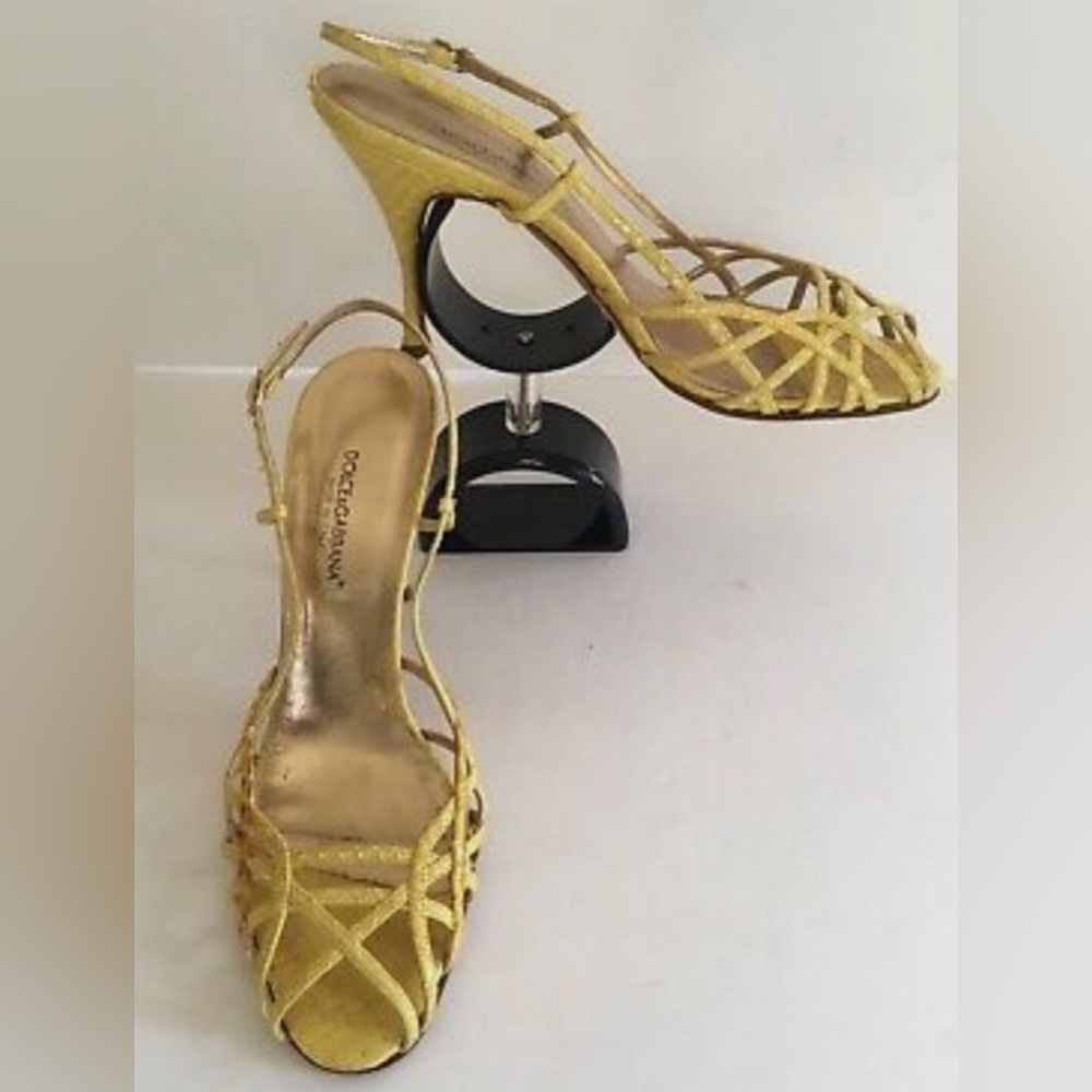 (SOLD on eBay!) Dolce & Gabbana Yellow Strappy Women's Heels